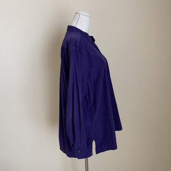 Eskandar Purple Cotton Corduroy Shirt Shirting Top Tunic Tincture sz 0 XS GOOP - Picture 7 of 11